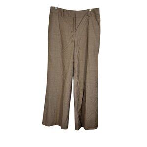 Ann Taylor Wool Brown Wide Leg Trouser Pant 12 Workwear Classic Chic Preppy 80s